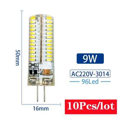 10 vnt/partija G4 LED lempa 2W 3W 4W 5W 7W 9W kintamoji srovė 12V 220V kukurūzų lemputė SMD2835 3014 360 spindulio kampas Pakeiskite halogeninius šviestuvus