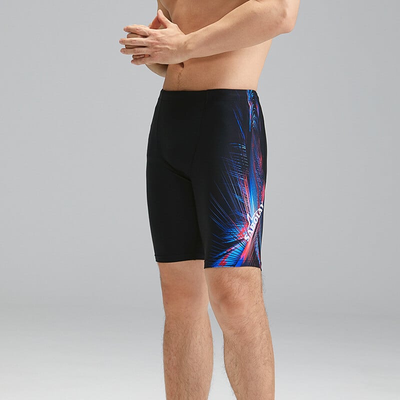 Нови устойчиви на хлор мъжки спортни бански гащета бързосъхнещи дишащи пет четвърти панталони за сърф боксьори професионални бански гащи