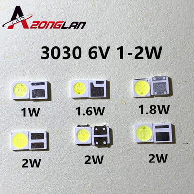 100db 3030-as háttérvilágítású nagy teljesítményű LED DUPLAKARÉS 1w 1,5W 2w 3V-3,6V 6v 9V lextar JUFEI AOT hideg fehér PT30A66 TV