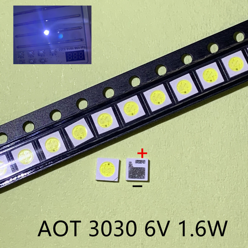 100 tk 3030 Taustavalgustus suure võimsusega LED TOPELTKIIBID 1w 1,5W 2w 3V-3,6V 6v 9V lextar JUFEI AOT lahe valge PT30A66 teler