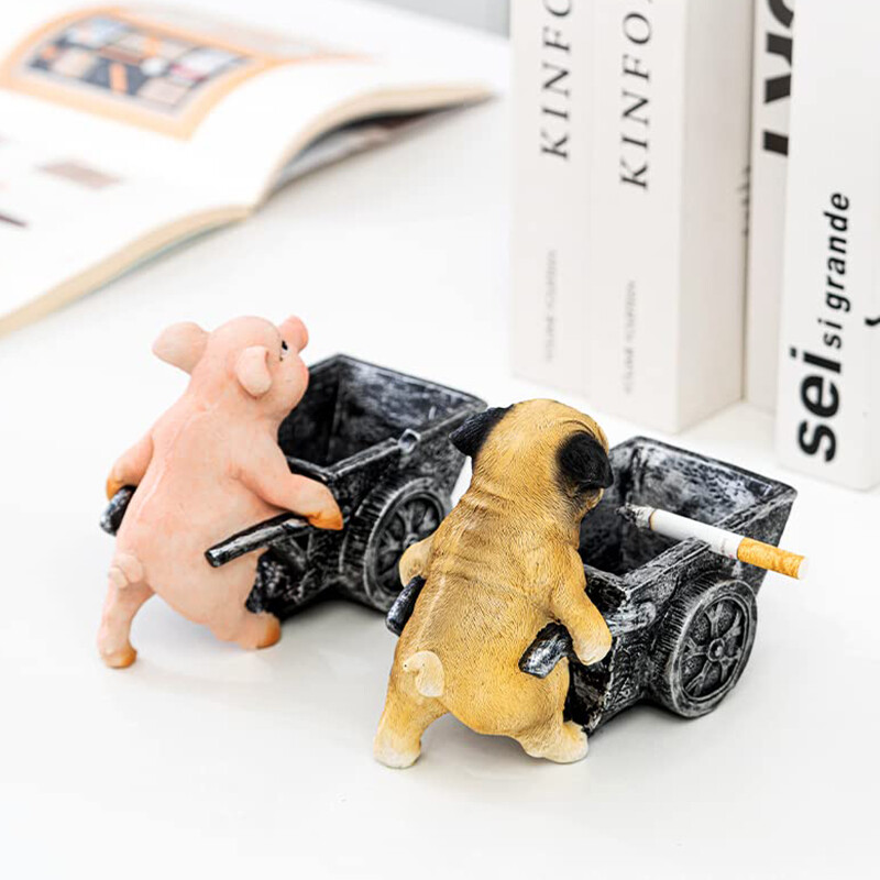 Lauaarvuti tuhatoos Loominguline koeraekskavaatori kopp mudel tuhatoosi stiilne lauaplaat naljakas sisekujundus siseõue tubakatarvikud