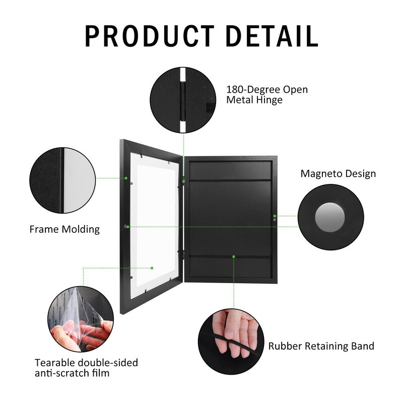 Laste kunstiraamid, magnetiline esikülg, avatud vahetatav laste raam plakatitele fotode joonistamiseks maalid pildid kuva kodukaunistus