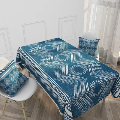 Veekindel linane laudlina leibkonna etnilises stiilis retromustriga hotellilaudlina ristkülikukujuline köögi laudlina