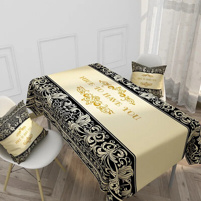 Veekindel linane laudlina leibkonna etnilises stiilis retromustriga hotellilaudlina ristkülikukujuline köögi laudlina