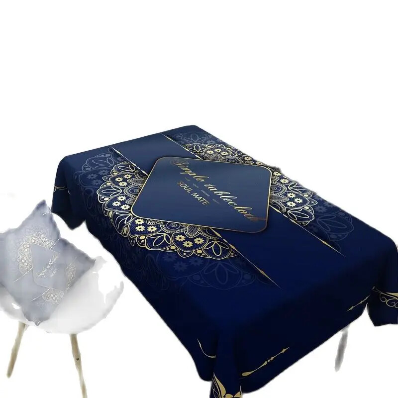 Veekindel linane laudlina leibkonna etnilises stiilis retromustriga hotellilaudlina ristkülikukujuline köögi laudlina