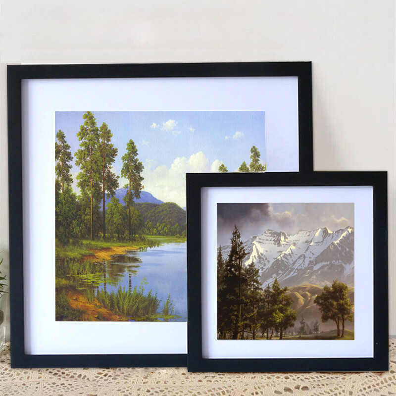 Puidust ruudukujuline pildiraam seinale riputamiseks 20x20 25x25cm puidust pildiraami alus piltide jaoks Fotodekoratsiooniga mälestuskingitus