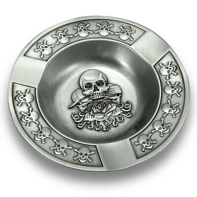 Pepeljara za cigare od legure cinka, okrugla pepeljara, držač za pepeo za pušenje, lubanja, cigarete za psa, vanjski biometrijski pribor