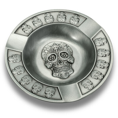 Pepeljara za cigare od legure cinka, okrugla pepeljara, držač za pepeo za pušenje, lubanja, cigarete za psa, vanjski biometrijski pribor