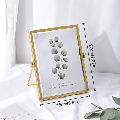 Põhjamaade metallist pildiraam Kuldne Must Ristkülik Klaas Pildiraamid Kaasaegne plakatite fotoalus Mälestav kingitus lauaplaadi kaunistus