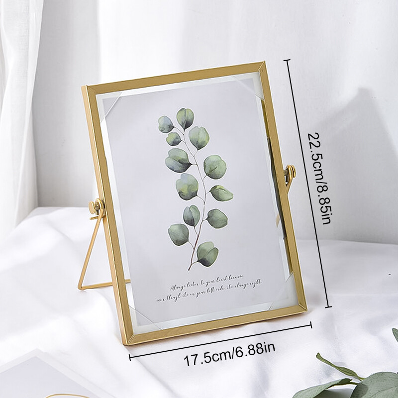 Põhjamaade metallist pildiraam Kuldne Must Ristkülik Klaas Pildiraamid Kaasaegne plakatite fotoalus Mälestav kingitus lauaplaadi kaunistus