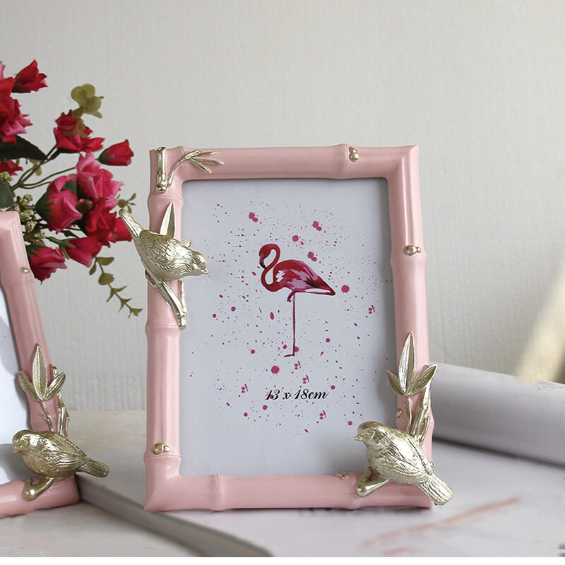 Armsad värsked bambuslindude pildiraam, loominguline kodukaunistus, pulmapildiraam, sünnipäevakingitus, detsember FG1078, uus