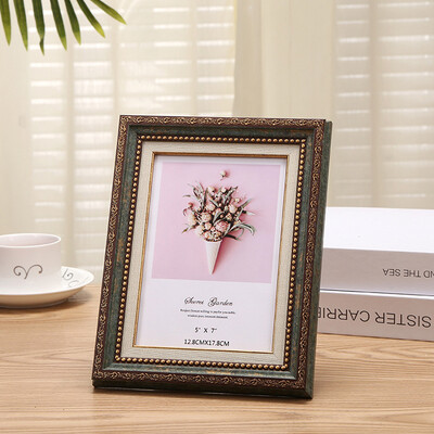 Rama foto retro albastra 5 x 7 rama foto birou acasa pentru rama foto design unic Cadou de Craciun Valentine`s Day