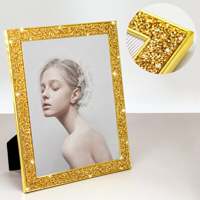 Auriu Argintiu Culoare negru Metal sclipici Rama foto Copii 6 inch 7 inch 8 inch stralucire Copii Rochie de mireasa Rama foto