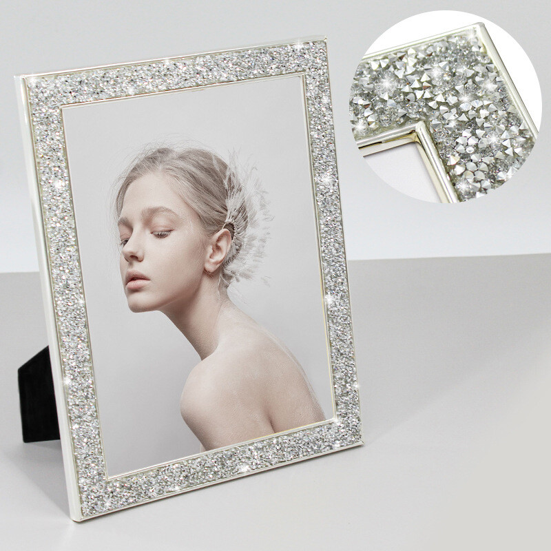 Auriu Argintiu Culoare negru Metal sclipici Rama foto Copii 6 inch 7 inch 8 inch stralucire Copii Rochie de mireasa Rama foto