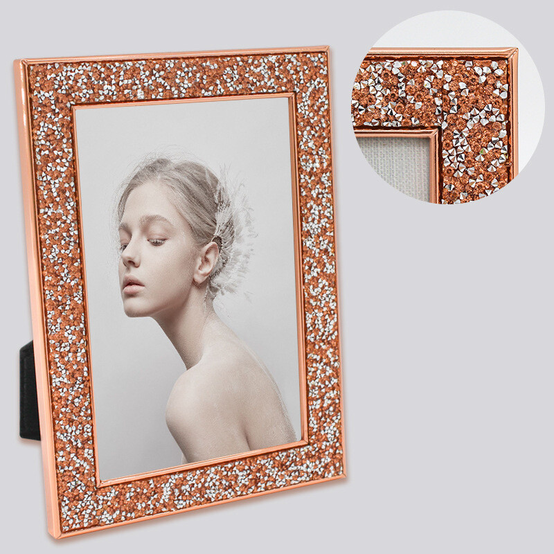 Auriu Argintiu Culoare negru Metal sclipici Rama foto Copii 6 inch 7 inch 8 inch stralucire Copii Rochie de mireasa Rama foto