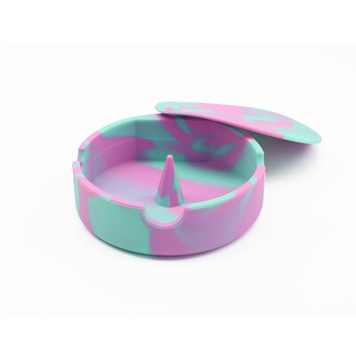 Scrumieră din silicon rezistentă la căldură moale pentru interiorul mașinii Tavă de scrumieră cu capac anti-opărire, lavabilă, container personalizat de birou