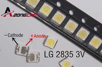 3528 2835 3V SMD LED 1W LG 50PCS / Lot Cold White 100LM Televizijos LED foninis apšvietimas