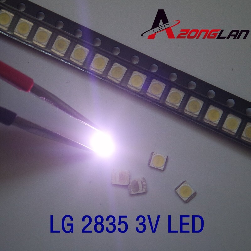 3528 2835 3V SMD LED 1W LG 50PCS / Lot Cold White 100LM Televizijos LED foninis apšvietimas