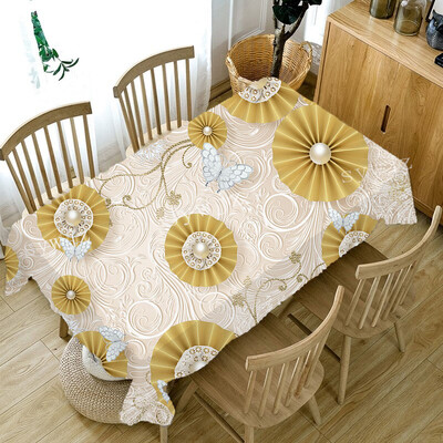 3D drugelių gėlių spausdinimas Stačiakampės staltiesės, skirtos stalo vestuvių dekoravimui Kavos staliukai Nuo dėmių apsaugotos staltiesės dekoras