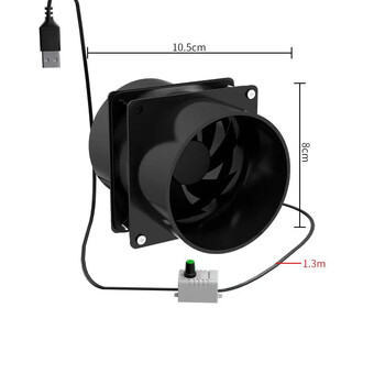 Обикновен малък USB аспиратор Без монтаж Кухненска вентилация Изпускателен вентилатор Битови канали с регулируема скорост Изпускателни вентилатори