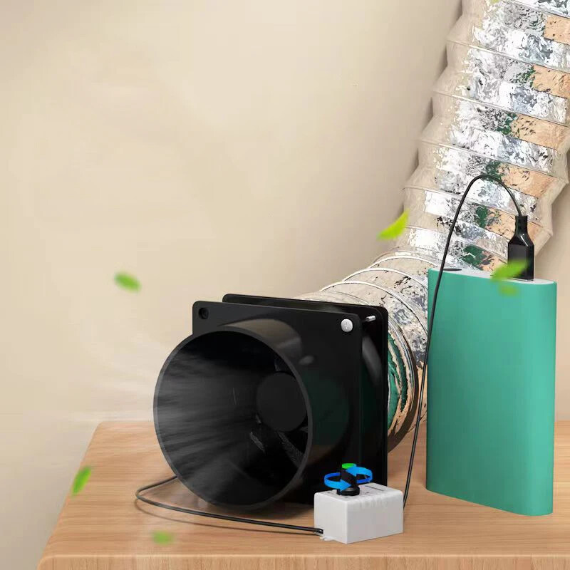 Lihtne väike USB õhupuhasti paigaldusvaba köögi ventilatsiooni väljatõmbeventilaator Kodumajapidamises kasutatavad reguleeritava kiirusega kanalid väljatõmbeventilaatorid