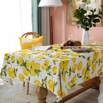 Τραπεζομάντιλο Ins Style Lemon Print Αδιάβροχο Ορθογώνιο Τραπεζομάντιλο Τραπέζι σαλονιού Τραπέζι Ματ Αξεσουάρ Διακόσμησης Γάμου