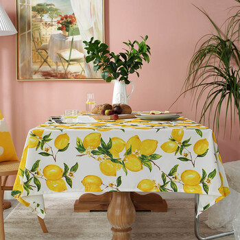 Τραπεζομάντιλο Ins Style Lemon Print Αδιάβροχο Ορθογώνιο Τραπεζομάντιλο Τραπέζι σαλονιού Τραπέζι Ματ Αξεσουάρ Διακόσμησης Γάμου