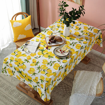 Ins Style Lemon Print Покривка Водоустойчива Правоъгълна Покривка Холна Маса Маса Мат Парти Аксесоари за Сватбена Декорация