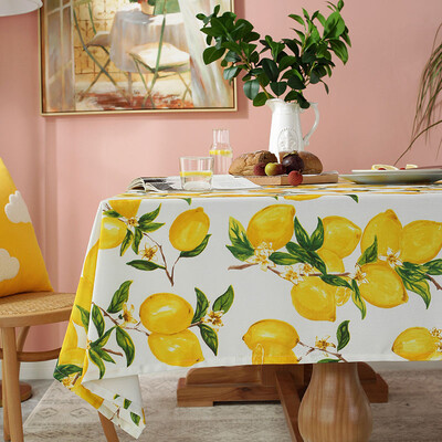 Ins Style Lemon Print Покривка Водоустойчива Правоъгълна Покривка Холна Маса Маса Мат Парти Аксесоари за Сватбена Декорация