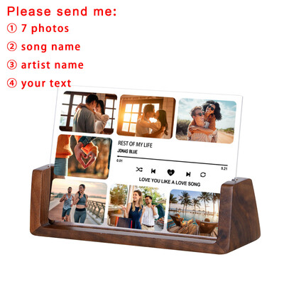 Kohandatud laulu akrüülist pildiraam pulma-aastapäeva kingitus paarile tema isikupärastatud muusikakoodiga pildiraam kodukaunistus