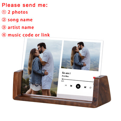 Kohandatud laulu akrüülist pildiraam pulma-aastapäeva kingitus paarile tema isikupärastatud muusikakoodiga pildiraam kodukaunistus