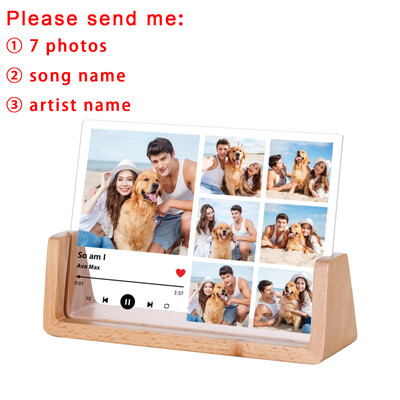 Kohandatud laulu akrüülist pildiraam pulma-aastapäeva kingitus paarile tema isikupärastatud muusikakoodiga pildiraam kodukaunistus