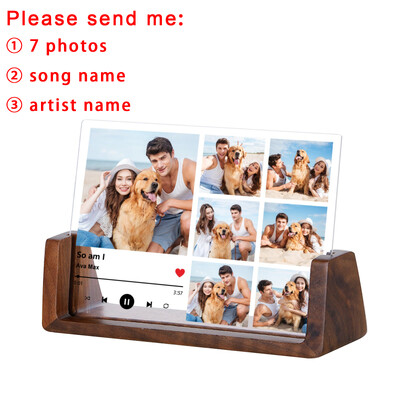 Kohandatud laulu akrüülist pildiraam pulma-aastapäeva kingitus paarile tema isikupärastatud muusikakoodiga pildiraam kodukaunistus