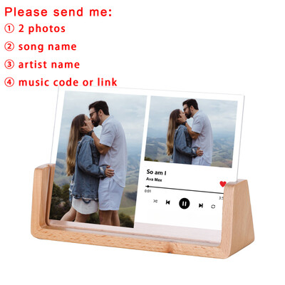 Kohandatud laulu akrüülist pildiraam pulma-aastapäeva kingitus paarile tema isikupärastatud muusikakoodiga pildiraam kodukaunistus