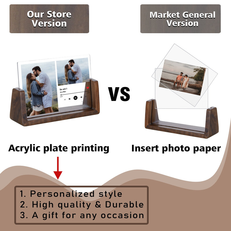 Kohandatud laulu akrüülist pildiraam pulma-aastapäeva kingitus paarile tema isikupärastatud muusikakoodiga pildiraam kodukaunistus