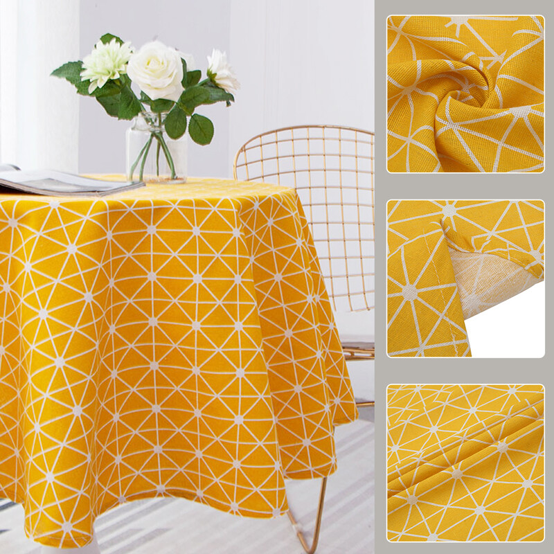 Fețe de masă rotunde nordice, lavabile, din bumbac, pentru masă, 100/120/150 cm, potrivite pentru banchet, nuntă, husă de masă de Crăciun