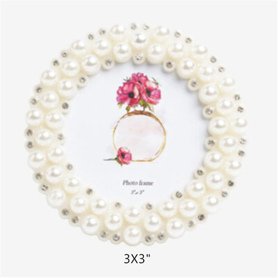 Rama foto franceză vintage cu perle 3"6"7"8"10" în formă de inimă pătrat rotund, lumină europeană, ramă de lux pentru copii, decorare a casei