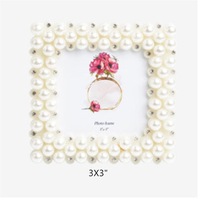 Rama foto franceză vintage cu perle 3"6"7"8"10" în formă de inimă pătrat rotund, lumină europeană, ramă de lux pentru copii, decorare a casei