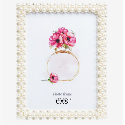Rama foto franceză vintage cu perle 3"6"7"8"10" în formă de inimă pătrat rotund, lumină europeană, ramă de lux pentru copii, decorare a casei
