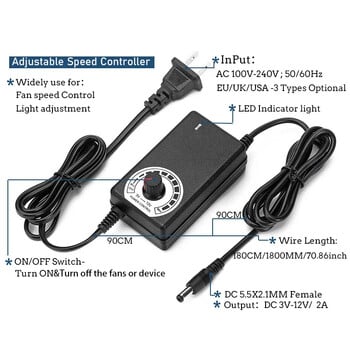 120mm 3000RPM вентилатор за охлаждане с контролер 12cm 12V 220V Btc машина шаси работна станция шкаф радиатор сървър вентилатор