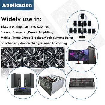 120mm 3000RPM вентилатор за охлаждане с контролер 12cm 12V 220V Btc машина шаси работна станция шкаф радиатор сървър вентилатор