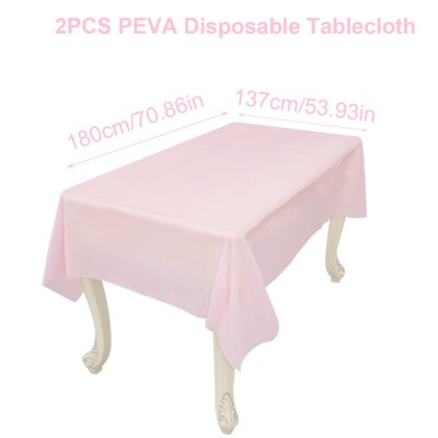 Ühevärviline valge roosa laudlina lauakate Palju õnne sünnipäevaks peokaunistus lastele beebiõhtu pulmapeotarbed laudlina