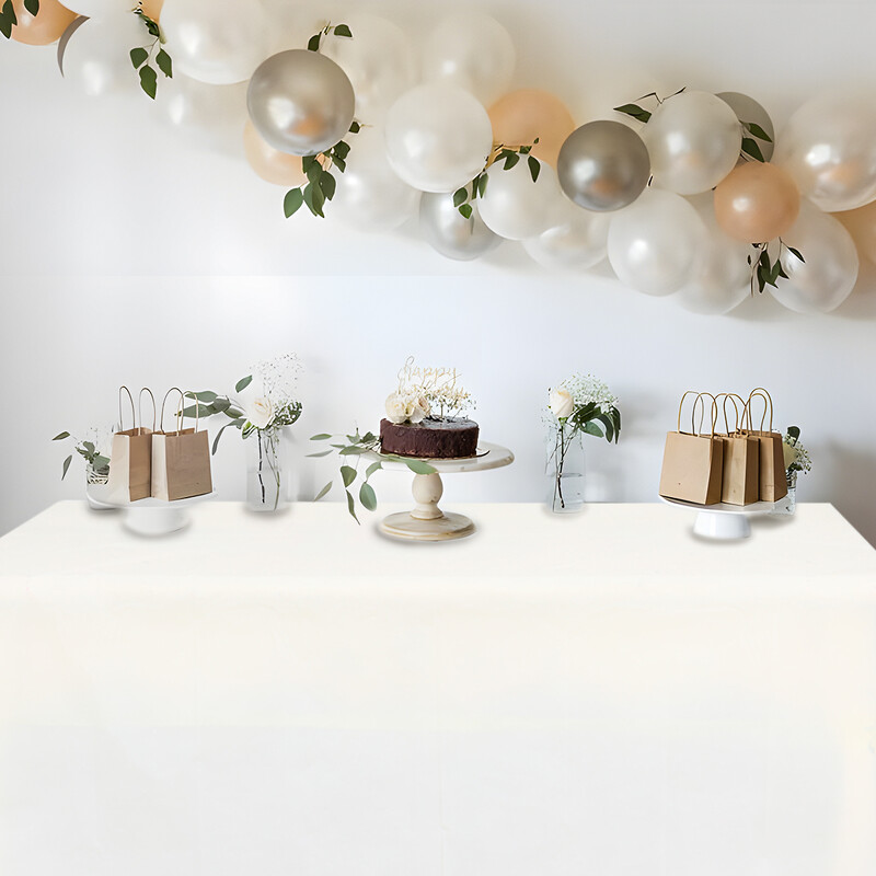 Ühevärviline valge roosa laudlina lauakate Palju õnne sünnipäevaks peokaunistus lastele beebiõhtu pulmapeotarbed laudlina