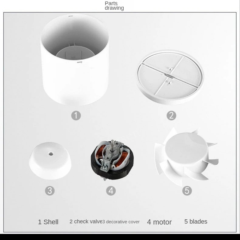 4/6-tolline elektriline väljatõmbeventilaator Köök WC Madala müratasemega torutoru ventilatsioon hotelli seina väljatõmbeventilaator aknaventilaator