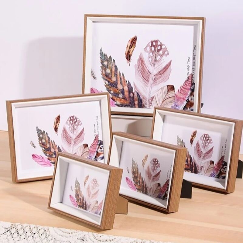 Puidust pildiraam Lihtne kodudekoratiivkunsti pildiraam