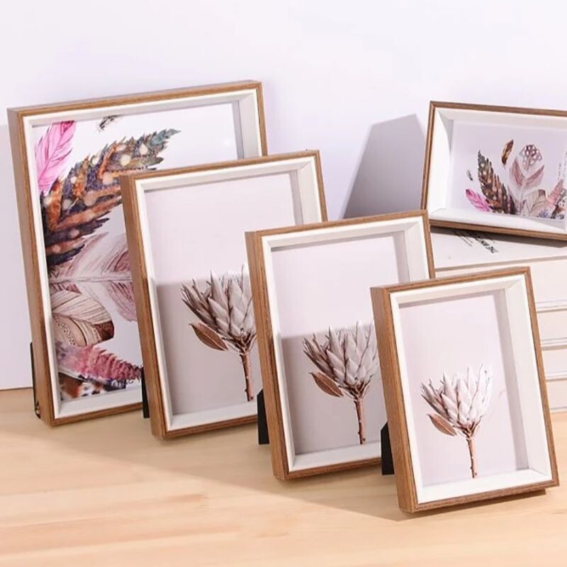 Puidust pildiraam Lihtne kodudekoratiivkunsti pildiraam