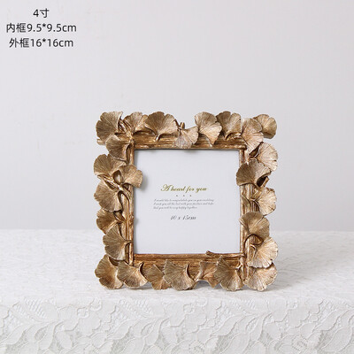 Barokk Ameerika retro pildiraam Euroopa pildiraam Kuldne hõlmikpuuleht 4 "6" vaigust pildiraam pendel lavaraam