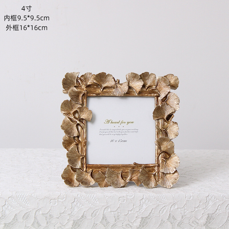 Barokk Ameerika retro pildiraam Euroopa pildiraam Kuldne hõlmikpuuleht 4 "6" vaigust pildiraam pendel lavaraam