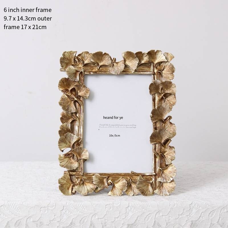 Barokk Ameerika retro pildiraam Euroopa pildiraam Kuldne hõlmikpuuleht 4 "6" vaigust pildiraam pendel lavaraam