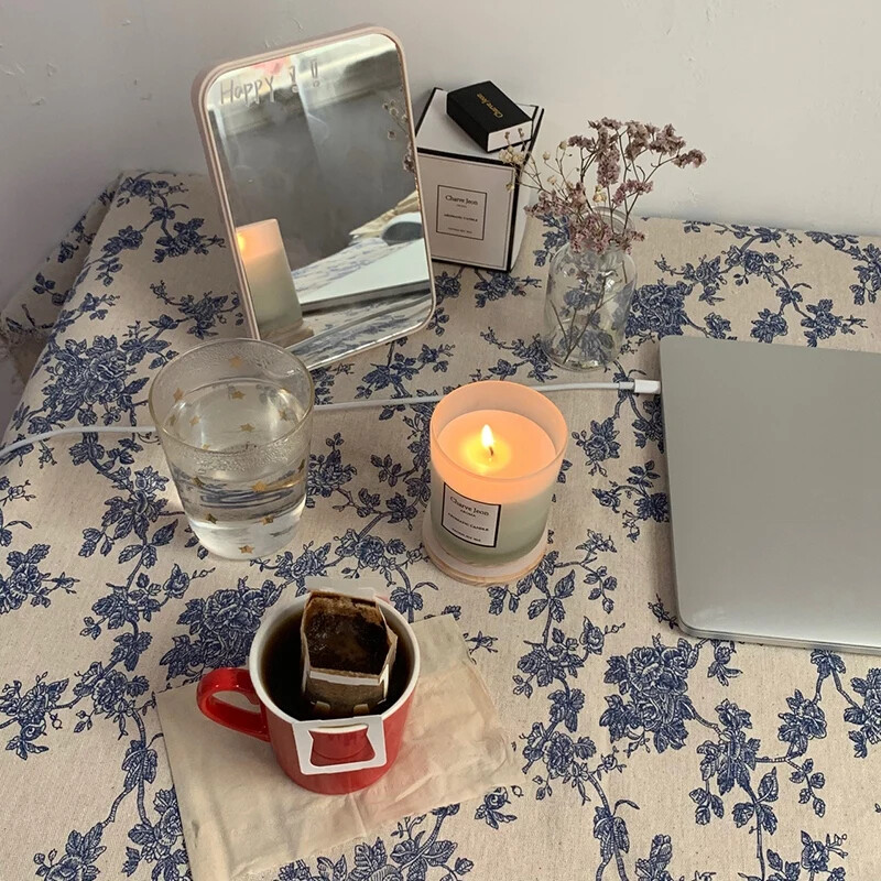 Ins Cvjetni stolnjaci Retro pamučne lanene navlake Stolić za kavu Blagovaonski pokrivač Stolnjak Podmetač za piknik Rekviziti za fotografije Dekoracija sobe 식탁보